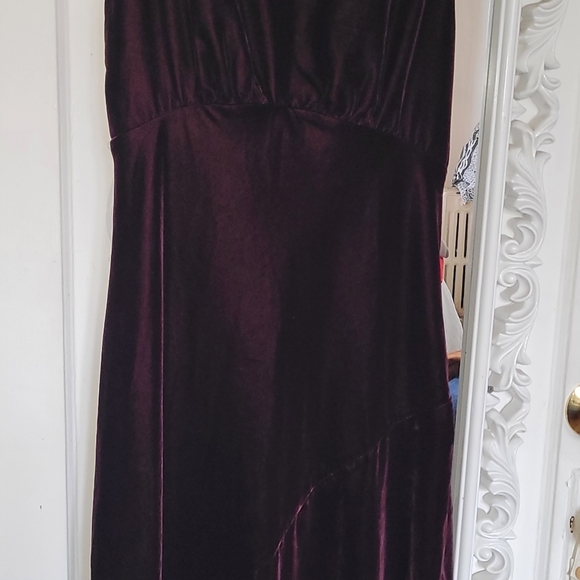 Wine Colored Velvet Gown - Picture 5 of 9